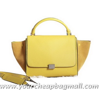 Low Cost Celine Trapeze Top Handle Bag Clemence Leather 3342 Yellow