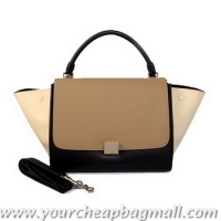 Best Quality Celine Trapeze Bag Original Leather C006 Khaki&Black&OffWhite