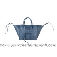 Free Shipping Cheap Celine Luggage Phantom Shopper Bags Croco Leather 16995 88033 RoyalBlue