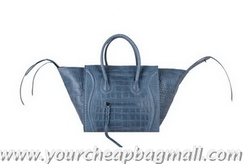 Free Shipping Cheap Celine Luggage Phantom Shopper Bags Croco Leather 16995 88033 RoyalBlue