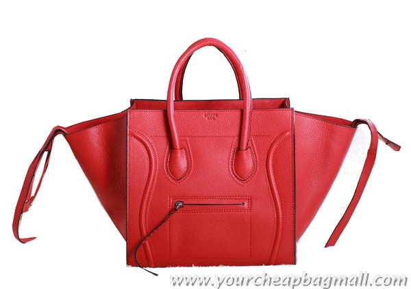 Unique Style Celine Luggage Phantom Original Grainy Leather Bags C3341 Red