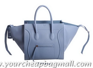 Celine Luggage Phantom Original Leather Bags Light Blue