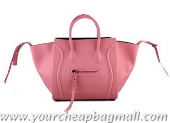 Noble Useful Celine Luggage Phantom Shopper Bags Leather 88033 Pink