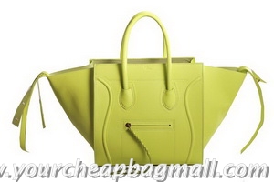 Lower Price Celine Luggage Phantom Original Leather Bags Lemon