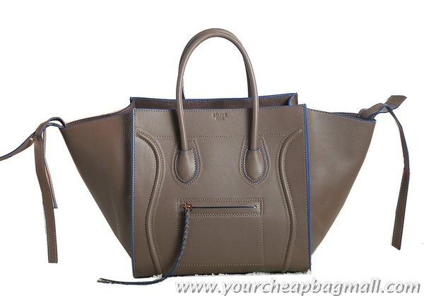 Celine Luggage Phantom Original Grainy Leather Bags C3341 Dark Khaki