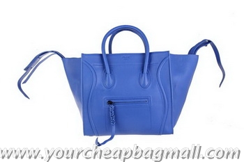 Big Enough Celine Luggage Phantom Shopper Bags Ferrari Leather 88033 RoyalBlue