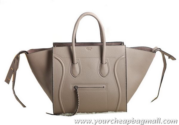 Fashionable Celine Luggage Phantom Original Grainy Leather Bags C3341 Light Khaki