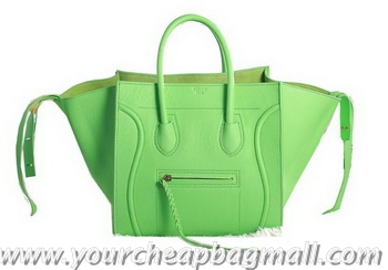 Big Discount Celine Luggage Phantom Fluorescence Original Leather Bags C3341 Green