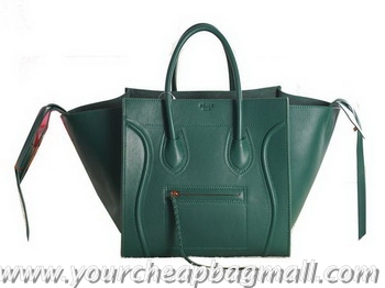 Free Shipping Charming Celine Luggage Phantom Original Leather Bags C3341 Dark Green