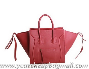 Traditional Specials Celine Luggage Phantom Original Leather Bags C3341 Red