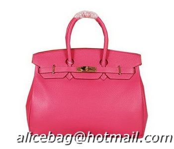 Hot Sell Hermes Birkin 35CM Tote Bag Rose Original Grainy Leather H35 Gold