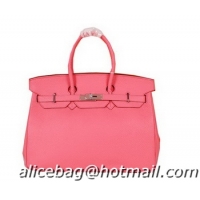 Good Product Hermes Birkin 35CM Tote Bag Pink Original Grainy Leather H35 Silver