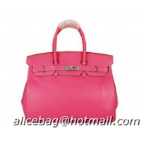 Cheapest Hermes Birkin 35CM Tote Bag Rose Original Grainy Leather H35 Silver