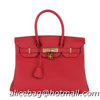 Hot Sell Hermes Birkin 30CM Tote Bag Burgundy Original Leather H30 Gold