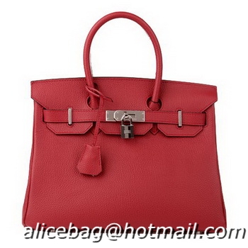 Good Product Hermes Birkin 30CM Tote Bag Burgundy Original Leather H30 Silver