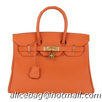 On Sale Hermes Birkin 30CM Tote Bag Orange Original Leather H30 Gold