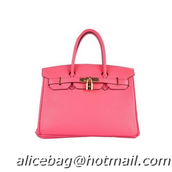 Promotion Hermes Birkin 30CM Tote Bags 6088 Pink Clemence Leather Gold