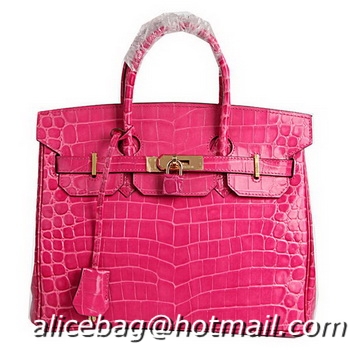 Most Popular Hermes Birkin 30CM Tote Bags 6088 Peach Croco Leather Gold