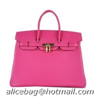 Buy Low Price Hermes Birkin 35CM Tote Bag H6089 Rosy Grainy Leather Gold