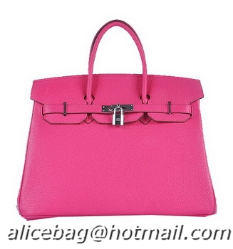 Buy Free Shippings Hermes Birkin 35CM Tote Bag H6089 Rosy Grainy Leather Silver