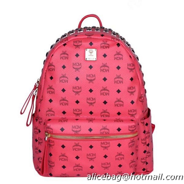 MCM Medium Top Studs Backpack MC4232 Red