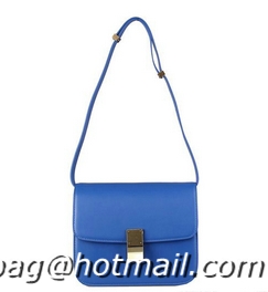 Low Price Celine Classic Box Small Flap Bag Calfskin 88007 Blue