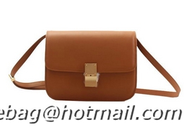 Best Price Celine Classic Box Small Flap Bag Calfskin Leather 80077 Camel