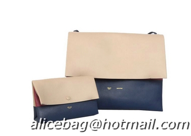 Hot Sell Celine All Soft in Calfskin Shoulder Bag 17218 12086 Grey&RoyalBlue