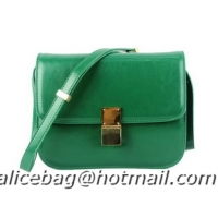 Super Quality Celine Classic Box Small Flap Bag Calfskin 88007 Jade Green