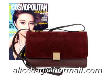 Best Cheap Celine Case Bag Sheepskin & Nubuck Leather 17081 328 Burgundy