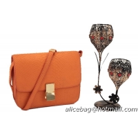 Most Popular Celine Classic Box Small Flap Bag Smooth Leather 11042 Orange