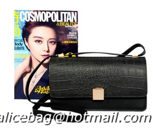 Cheap Free Shipping Celine Case Bag Croco Leather 17081 328 Black