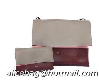 High Quality Celine All Soft in Calfskin Shoulder Bag 17218 12086 Grey&Wine