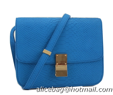 Low Price Celine Classic Box Small Flap Bag Original Snake Leather 11042 Blue