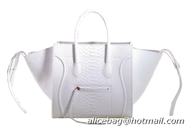 Low Price Celine Luggage Phantom Original Snake Leather Bags C3341 White