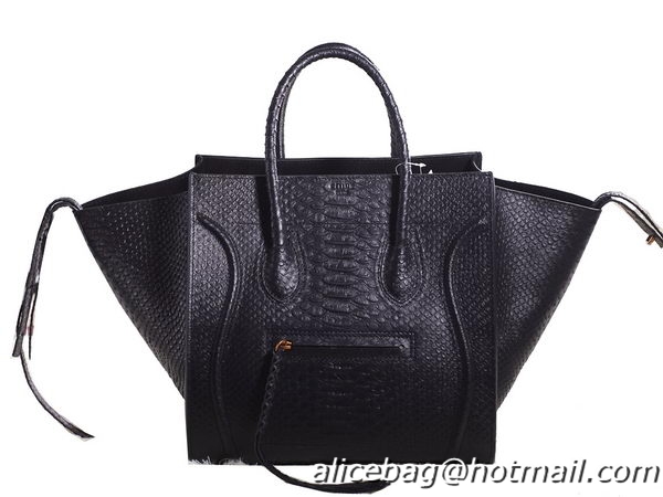 Top Design Celine Luggage Phantom Original Snake Leather Bags C3341 Black