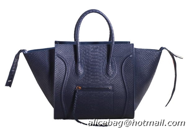 Discount Celine Luggage Phantom Original Snake Leather Bags C3341 RoyalBlue