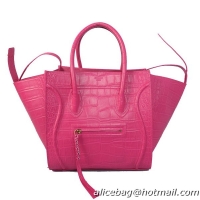 Design Discount Celine Luggage Phantom Original Croco Leather Bags C9002A Rose