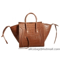 Best Cheap Celine Luggage Phantom Original Croco Leather Bags C3341 Camel