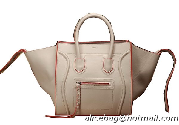 Free Shipping Design Celine Luggage Phantom Shopper Bags Original Leather 3341 OffWhite