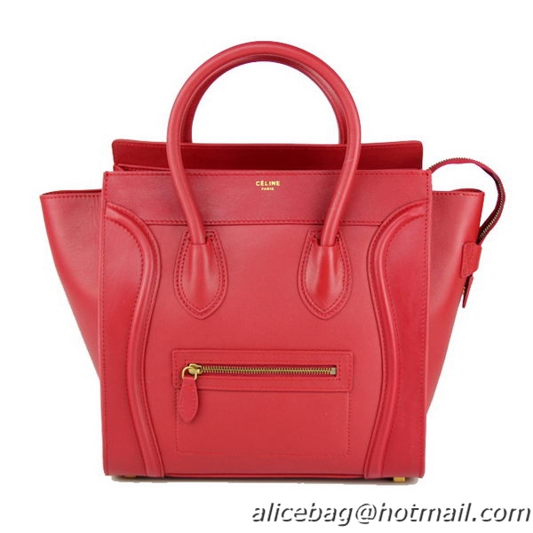 Celine Luggage Mini Bag Smooth Leather 88022 Red