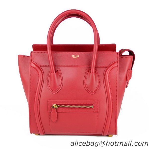 Celine Luggage Micro Bag Smooth Leather 88023 Red