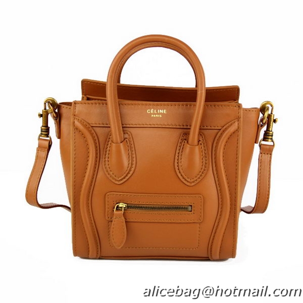 Celine Luggage Nano Bag Smooth Leather 88029 Wheat