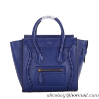 Celine Luggage Micro Handbags Grainy Leather C107 RoyalBlue