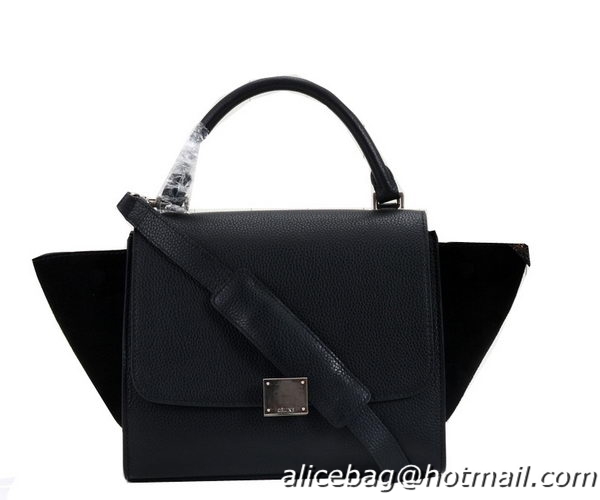 Celine mini Trapeze Bag Nubuck Leather C005 Black