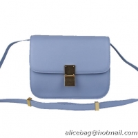 Celine Classic Box Small Flap Bag Calfskin 88007 Light Blue