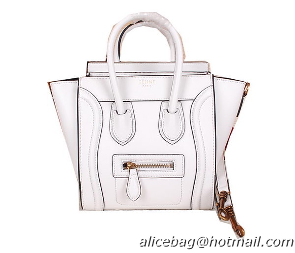 Celine Luggage Nano Bag Ferrari Leather CL3308S White