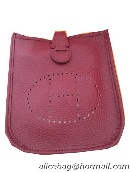 Latest 2014 Hermes mini Evelyne Messenger Bag H1608S Burgundy