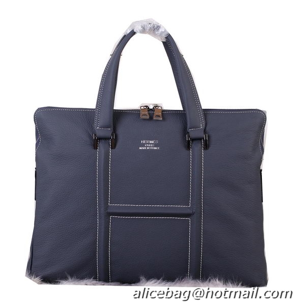 Hermes Briefcase Original Calf Leather H3081 Royal