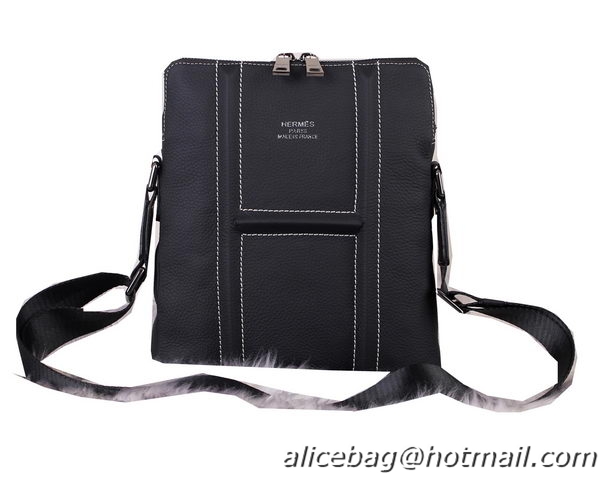 Hermes Messenger Bag Original Grainy Leather H3083 Black